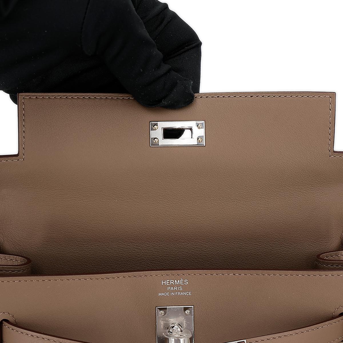 Brand New ( Rank N ) HERMÈS Kelly Moove Etoupe (18) Swift Palladium hardware W (2024) - 14