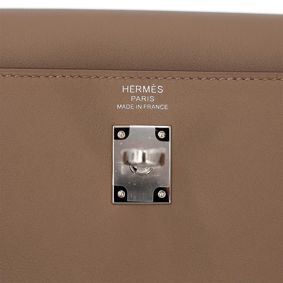 Brand New ( Rank N ) HERMÈS Kelly Moove Etoupe (18) Swift Palladium hardware W (2024) - 19