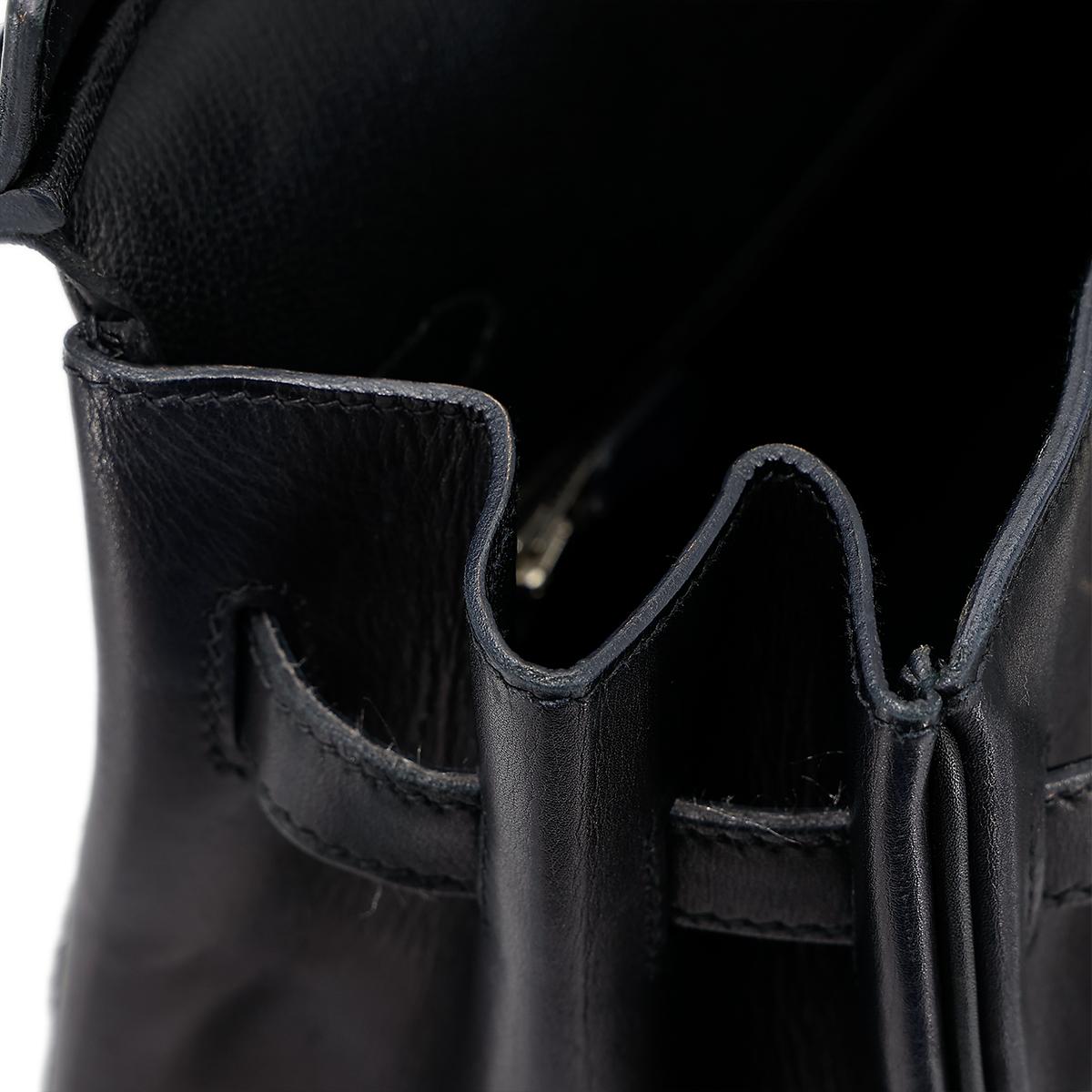 HERMÈS Limited Edition Birkin Troika 35 handbag in Black Evercalf leather and Veau Troika leather with Palladium hardware - 24