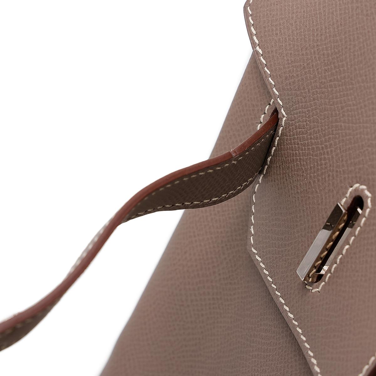A美品 HERMÈS 爱马仕 Birkin 35 铂金包 8F 锡器灰 Etain 7A 海蓝色 Bleu Thalassa Epsom皮 银扣 □O刻 2011年 - 17