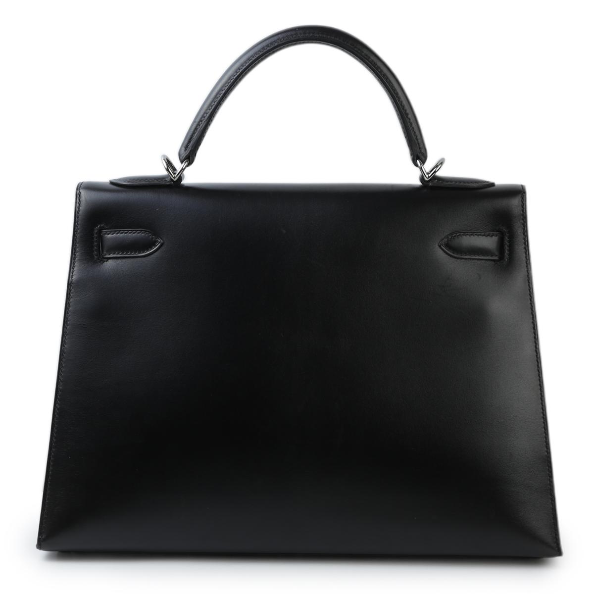 中古AB HERMÈS 爱马仕 Kelly 32 外缝 89 黑色 Noir Box牛皮 乌金扣 □H刻 2004年 - 3