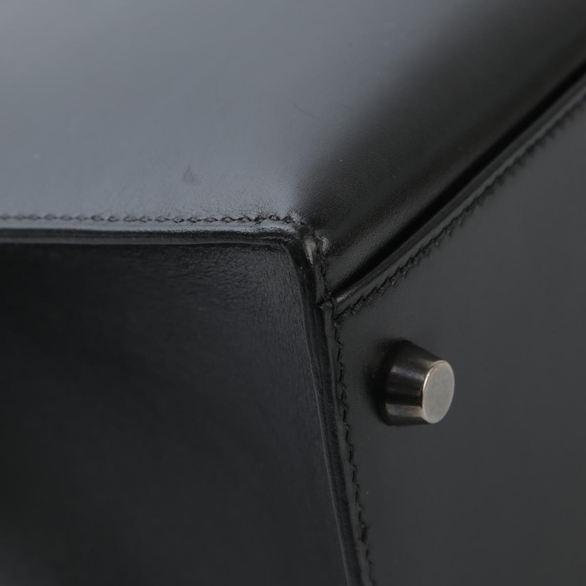 中古AB HERMÈS 爱马仕 Kelly 32 外缝 89 黑色 Noir Box牛皮 乌金扣 □H刻 2004年 - 10