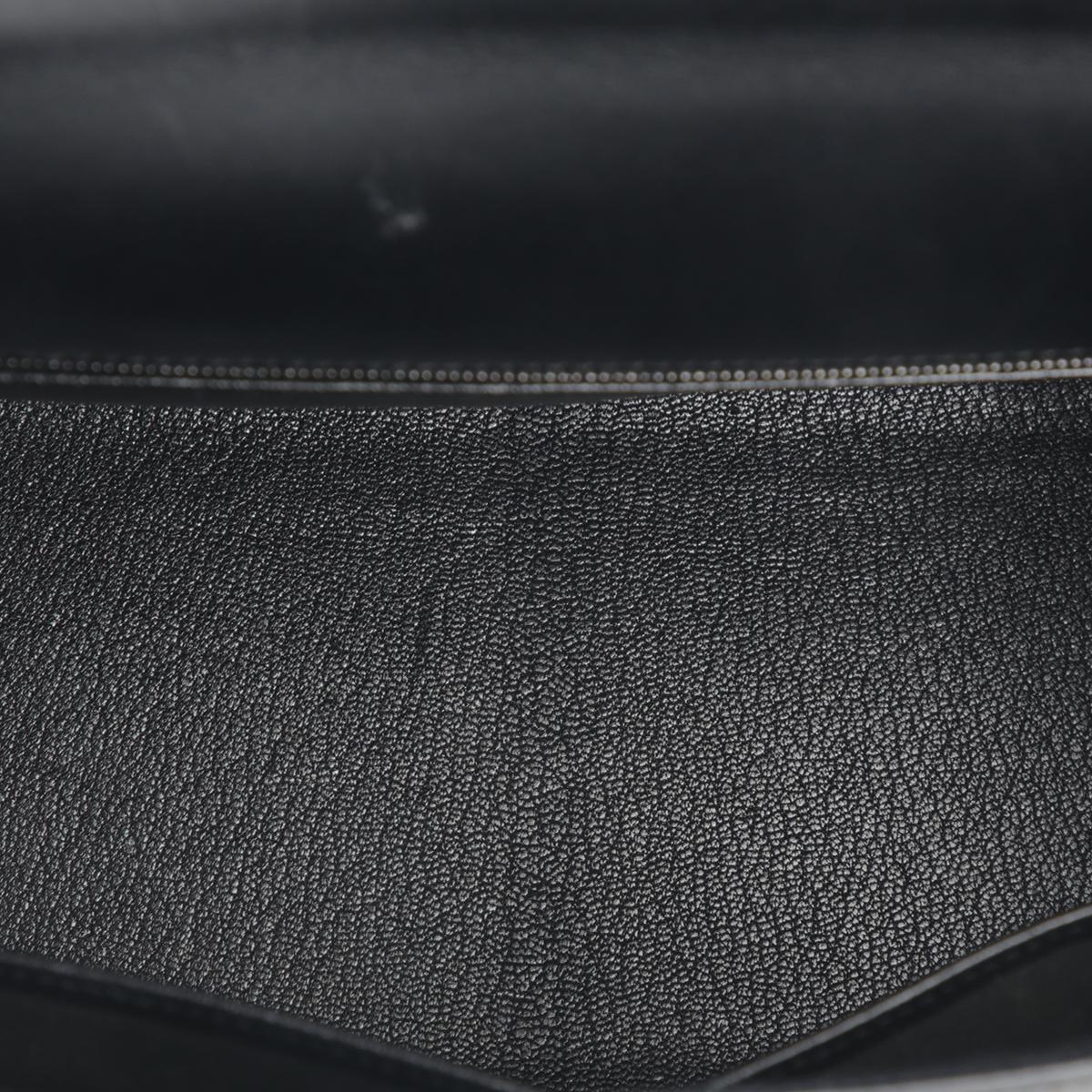 中古AB HERMÈS 爱马仕 Kelly 32 外缝 89 黑色 Noir Box牛皮 乌金扣 □H刻 2004年 - 15