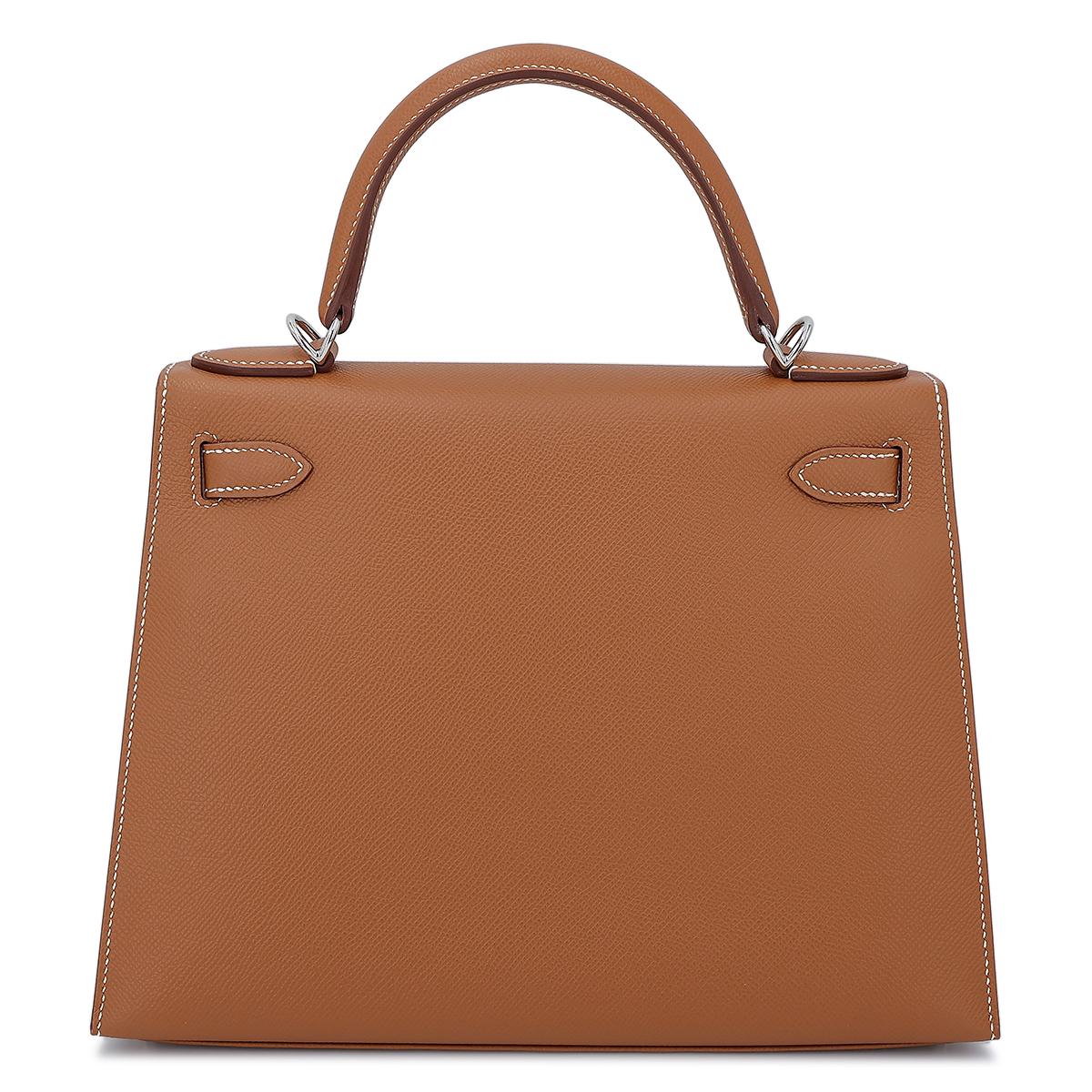 HERMÈS Kelly 28 Sellier in Gold Epsom leather with Palladium hardware - 3
