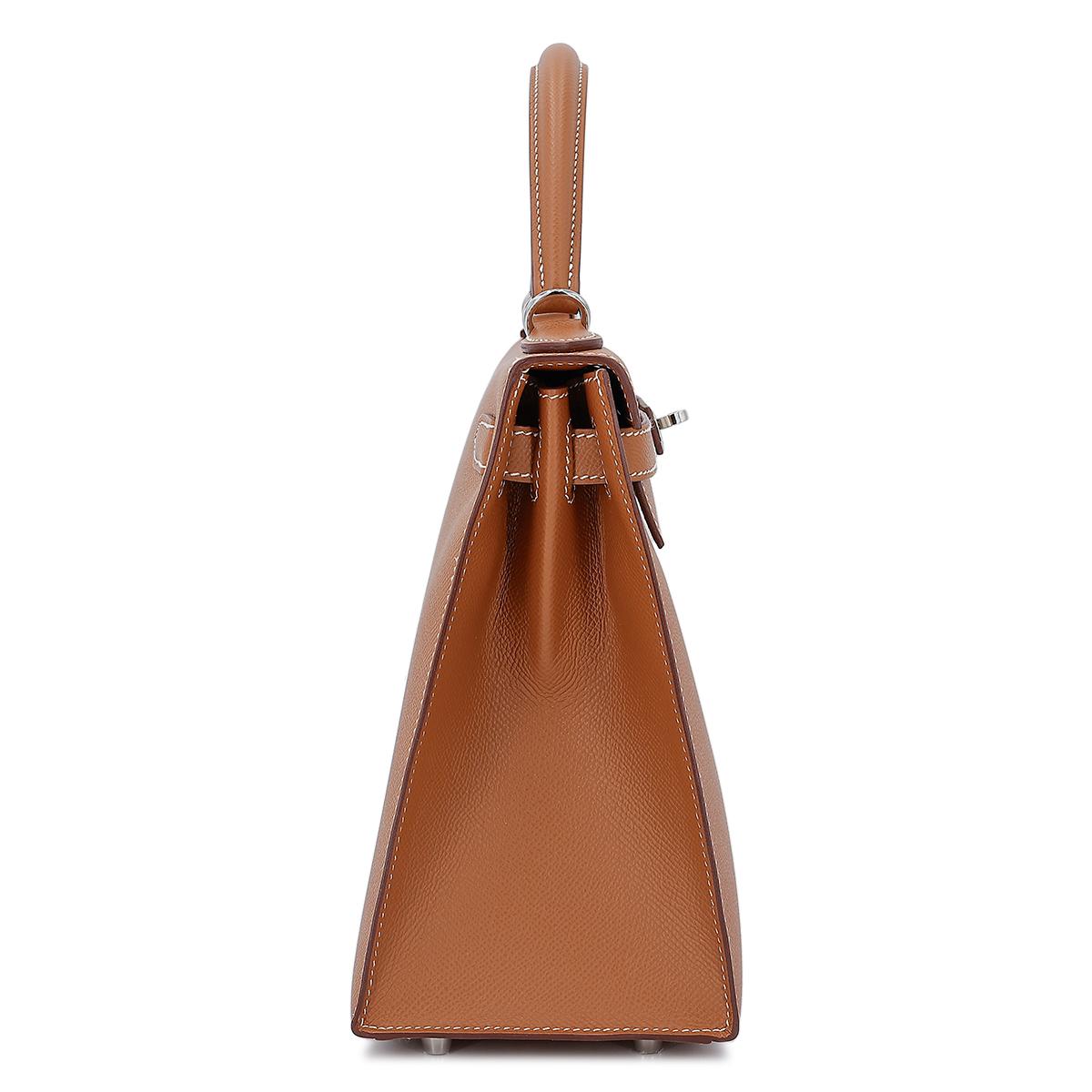 HERMÈS Kelly 28 Sellier in Gold Epsom leather with Palladium hardware - 5