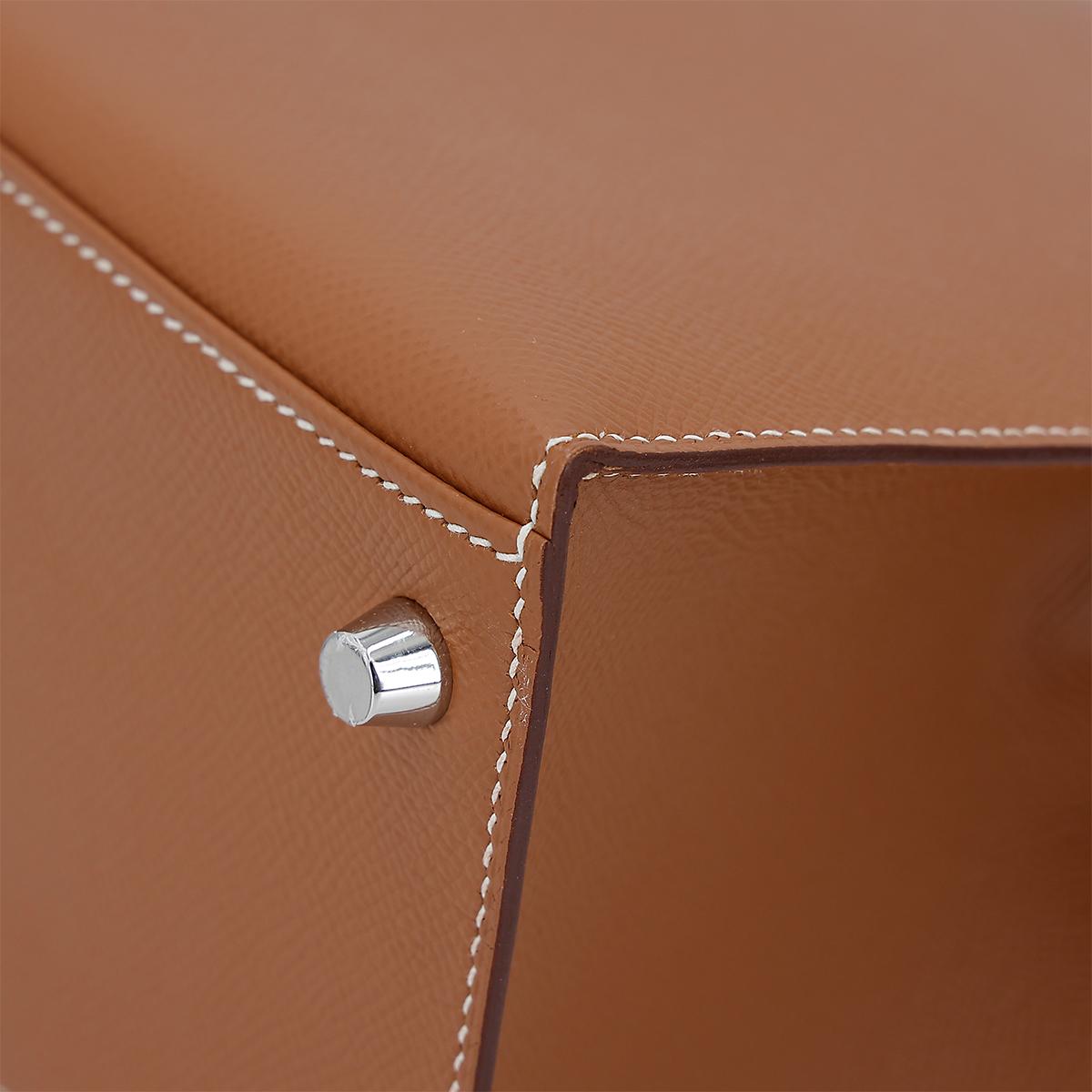 HERMÈS Kelly 28 Sellier in Gold Epsom leather with Palladium hardware - 11