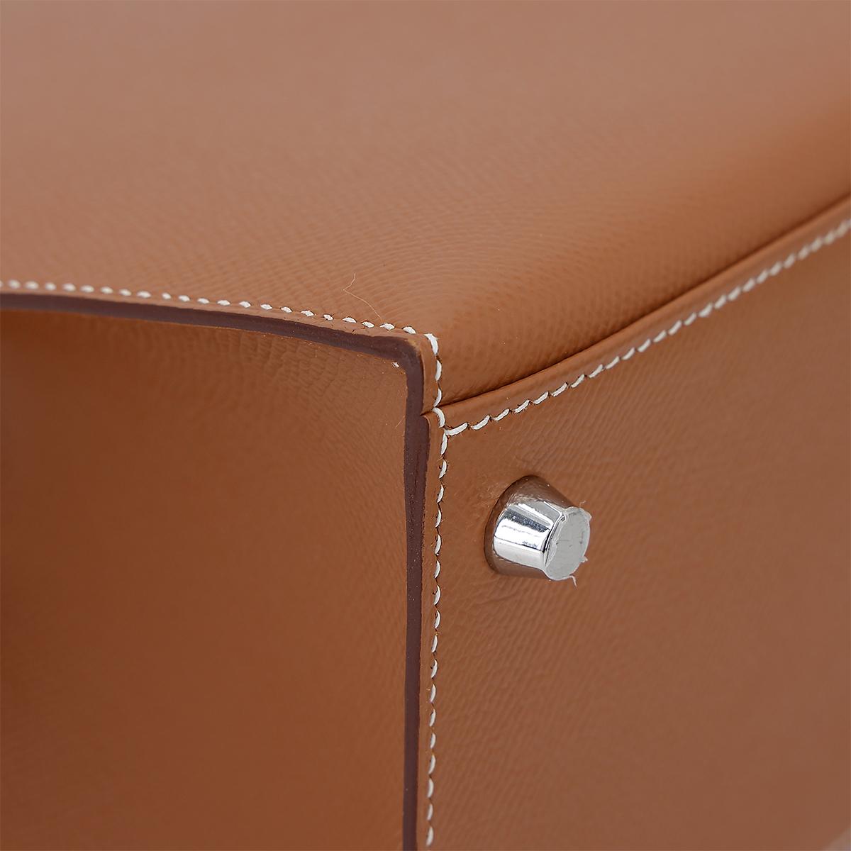 HERMÈS Kelly 28 Sellier in Gold Epsom leather with Palladium hardware - 10