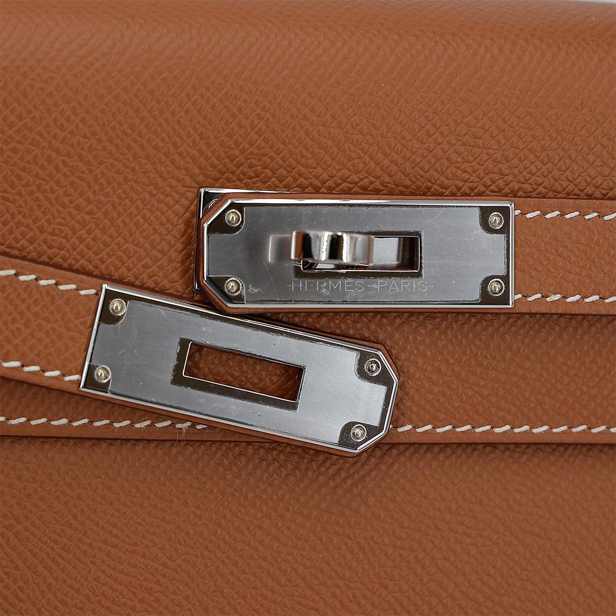 HERMÈS Kelly 28 Sellier in Gold Epsom leather with Palladium hardware - 13