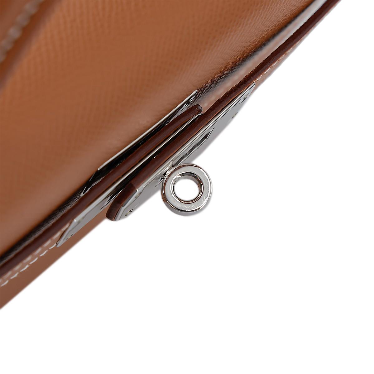 HERMÈS Kelly 28 Sellier in Gold Epsom leather with Palladium hardware - 12