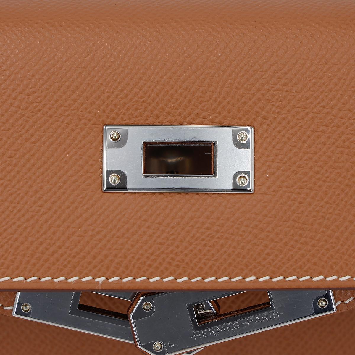 HERMÈS Kelly 28 Sellier in Gold Epsom leather with Palladium hardware - 14