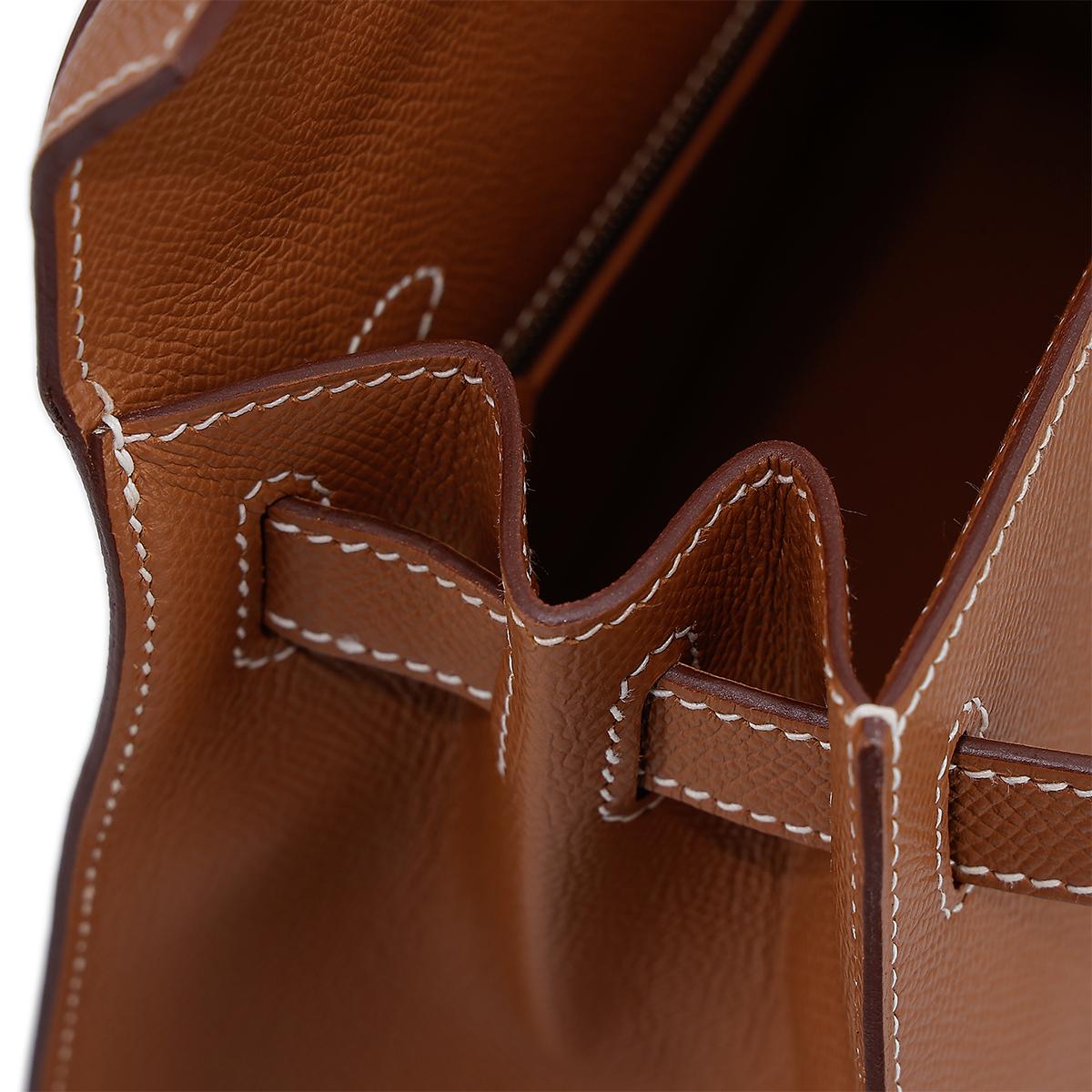 HERMÈS Kelly 28 Sellier in Gold Epsom leather with Palladium hardware - 22