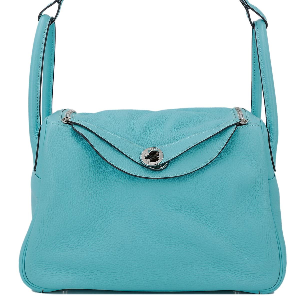HERMÈS Lindy 30 shoulder bag in Bleu du Nord Clemence leather with Palladium hardware - 1