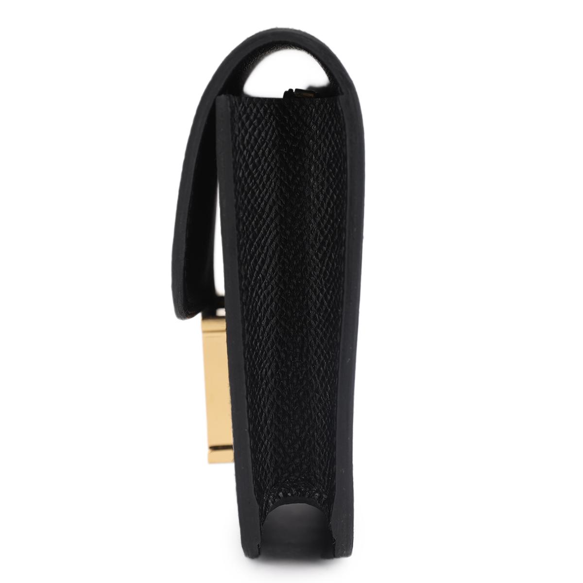 HERMÈS Constance Slim wallet in Black Epsom leather with Gold hardware - 4
