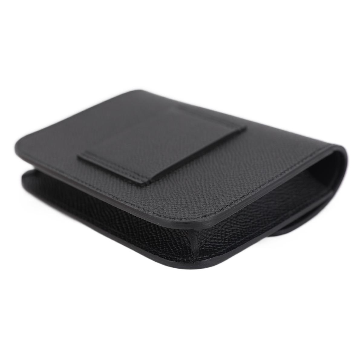 HERMÈS Constance Slim wallet in Black Epsom leather with Gold hardware - 10