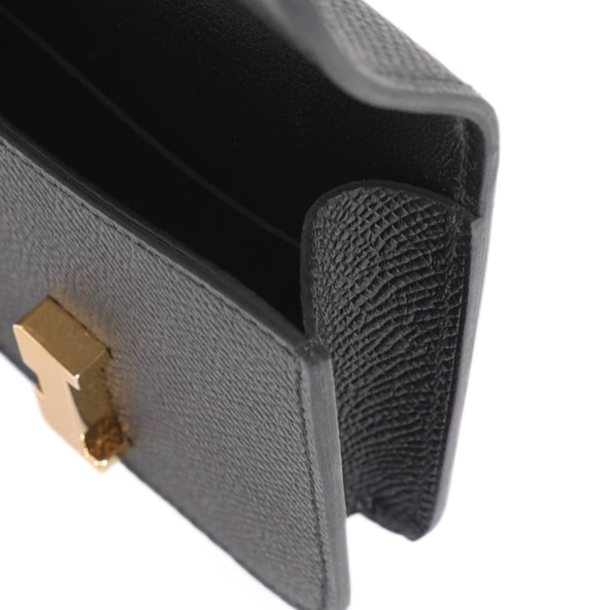 HERMÈS Constance Slim wallet in Black Epsom leather with Gold hardware - 14