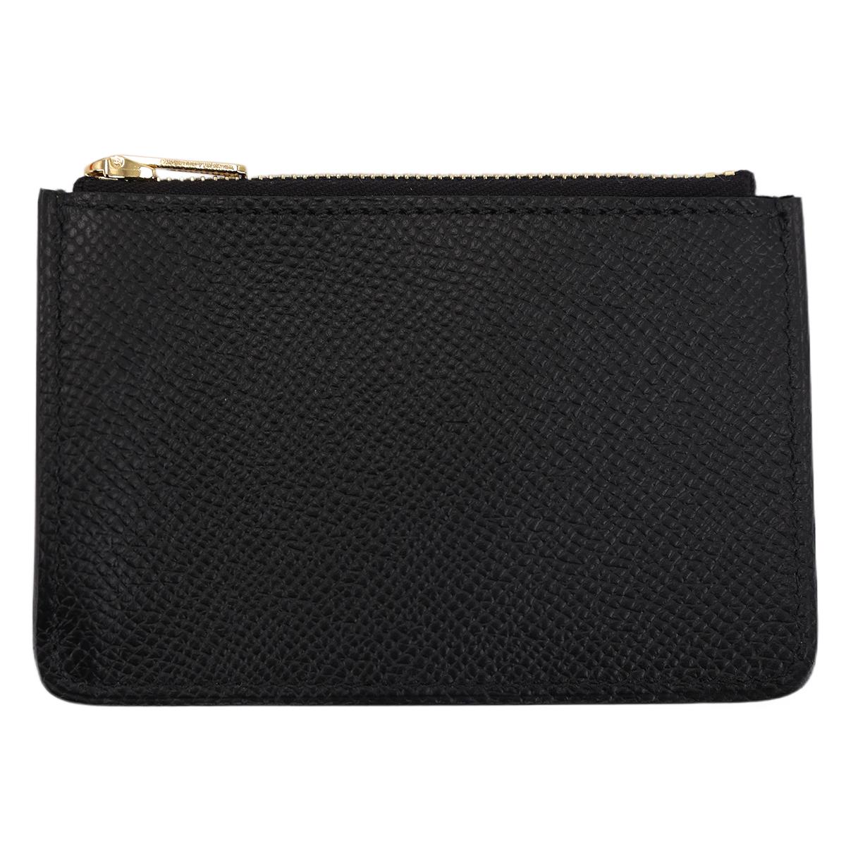 HERMÈS Constance Slim wallet in Black Epsom leather with Gold hardware - 17