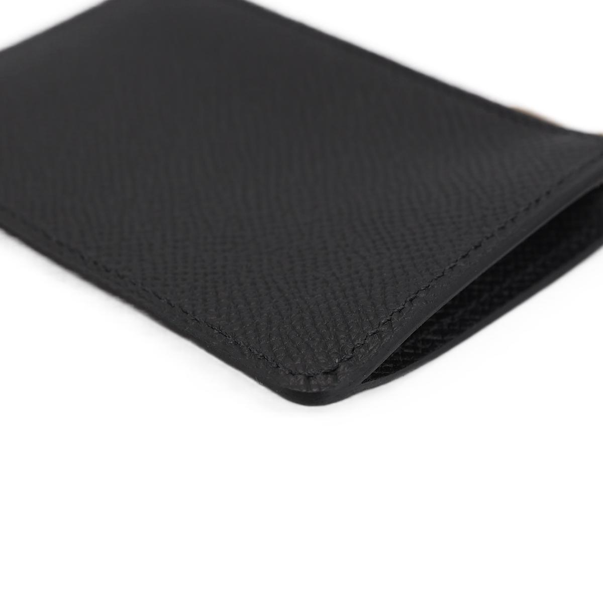 HERMÈS Constance Slim wallet in Black Epsom leather with Gold hardware - 22