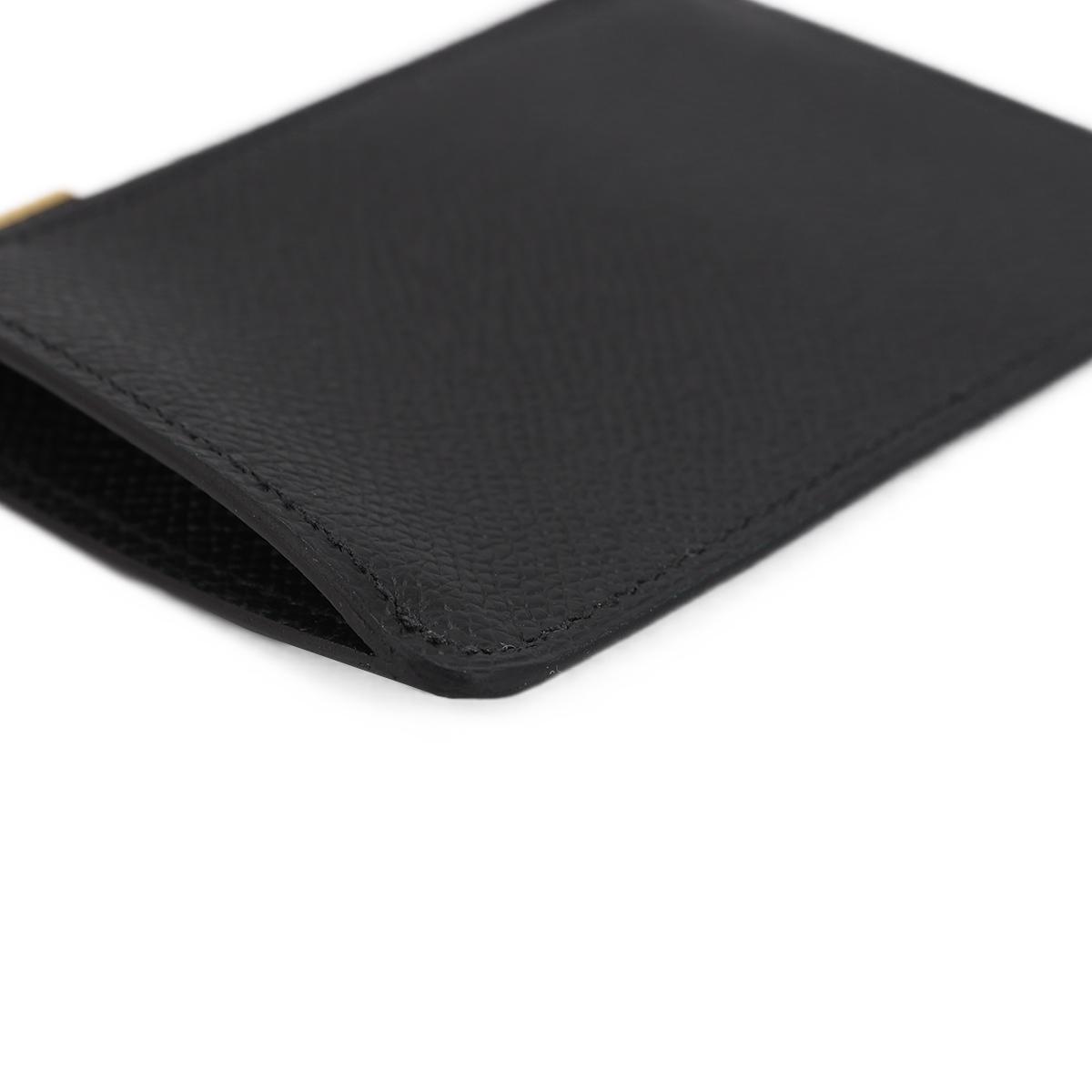 HERMÈS Constance Slim wallet in Black Epsom leather with Gold hardware - 23