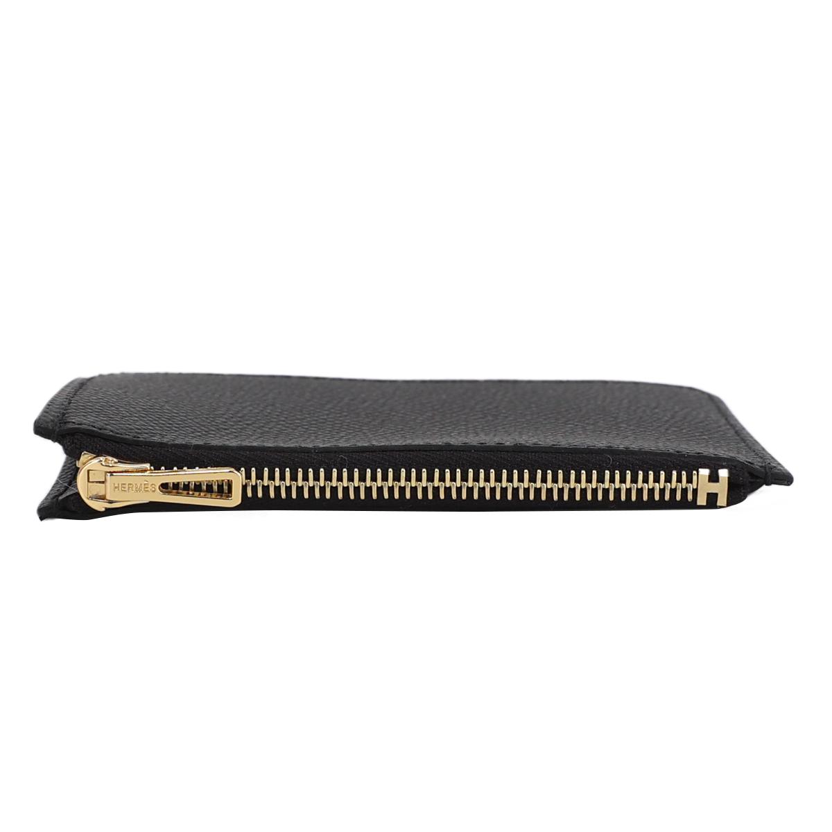 HERMÈS Constance Slim wallet in Black Epsom leather with Gold hardware - 20