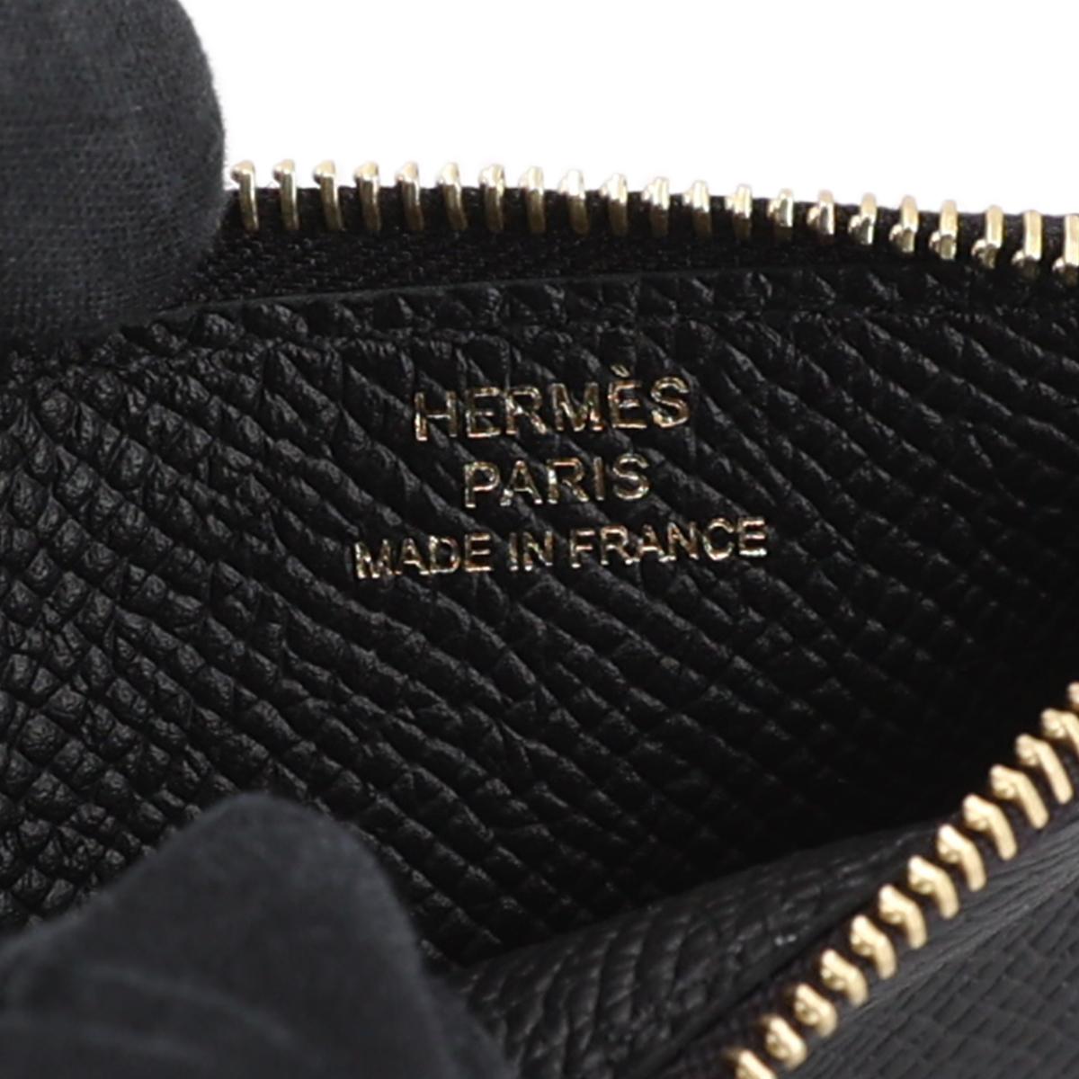 HERMÈS Constance Slim wallet in Black Epsom leather with Gold hardware - 25