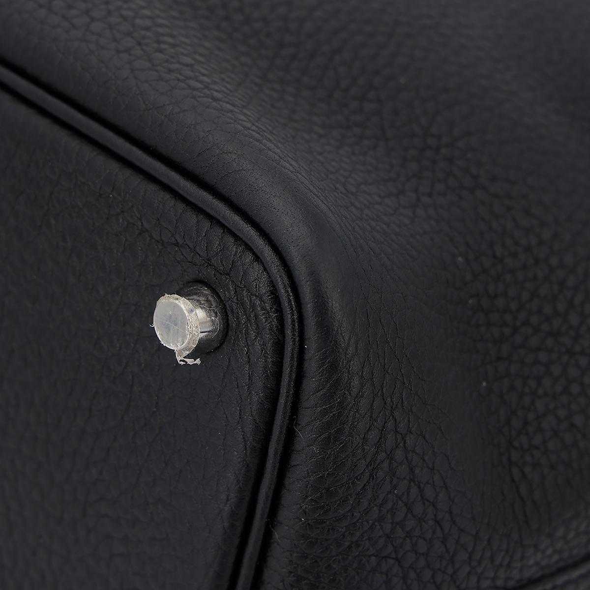 HERMÈS Picotin Lock PM handbag in Black Clemence leather with Palladium hardware - 13