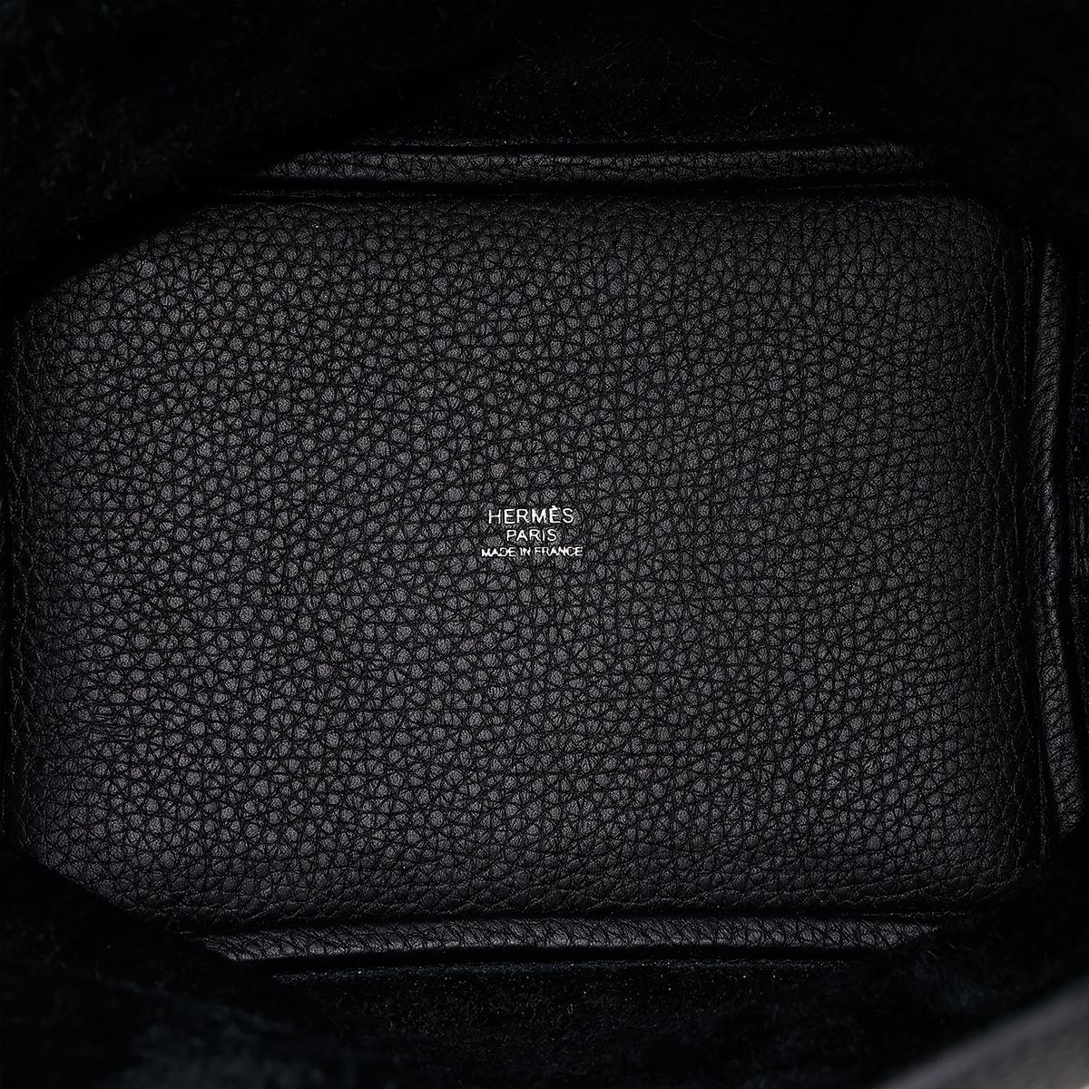 HERMÈS Picotin Lock PM handbag in Black Clemence leather with Palladium hardware - 14