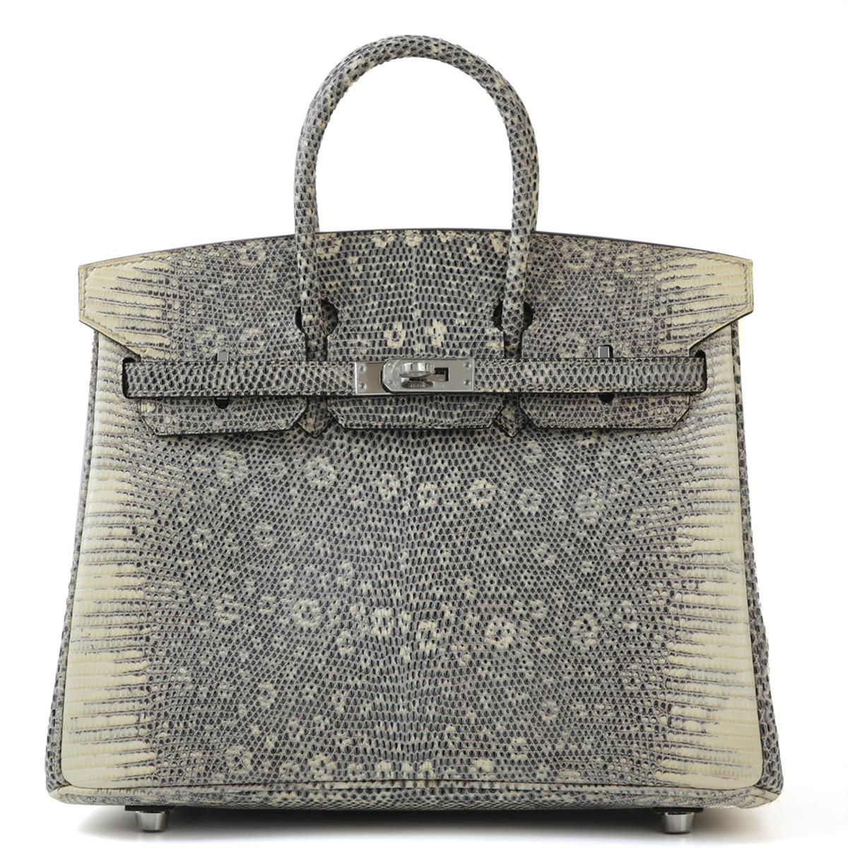 未使用保存品 HERMÈS 爱马仕 Birkin 25 1B 原色蜥蜴 Ombre 蜥蜴皮 银扣 □O刻 2011年 - 1