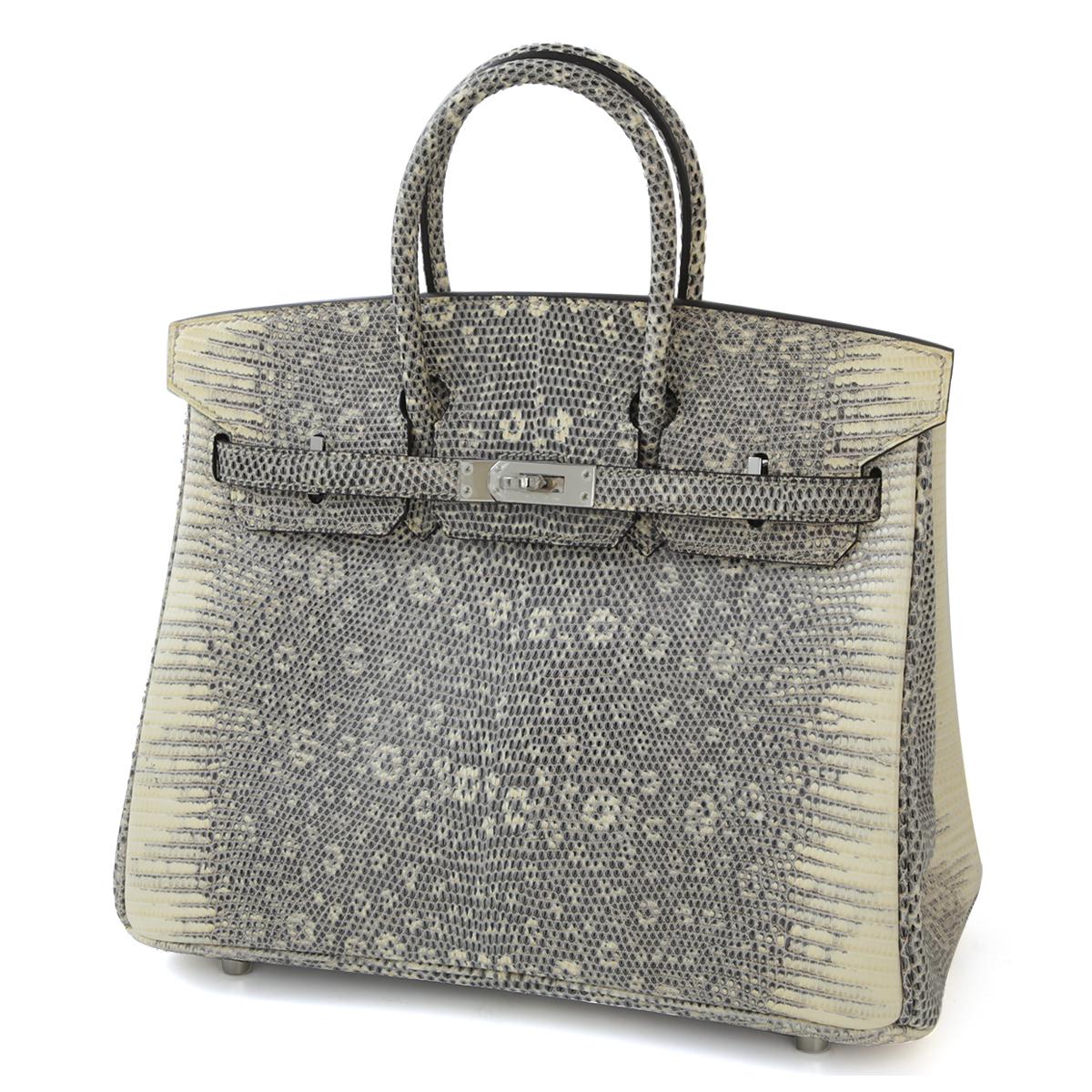 未使用保存品 HERMÈS 爱马仕 Birkin 25 1B 原色蜥蜴 Ombre 蜥蜴皮 银扣 □O刻 2011年 - 2