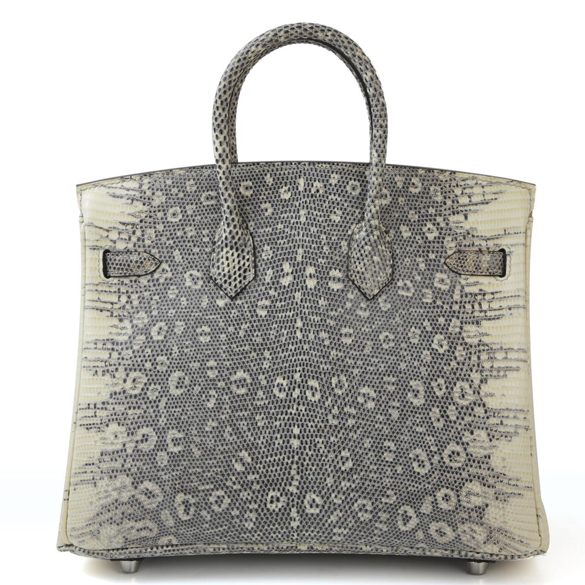 未使用保存品 HERMÈS 爱马仕 Birkin 25 1B 原色蜥蜴 Ombre 蜥蜴皮 银扣 □O刻 2011年 - 3