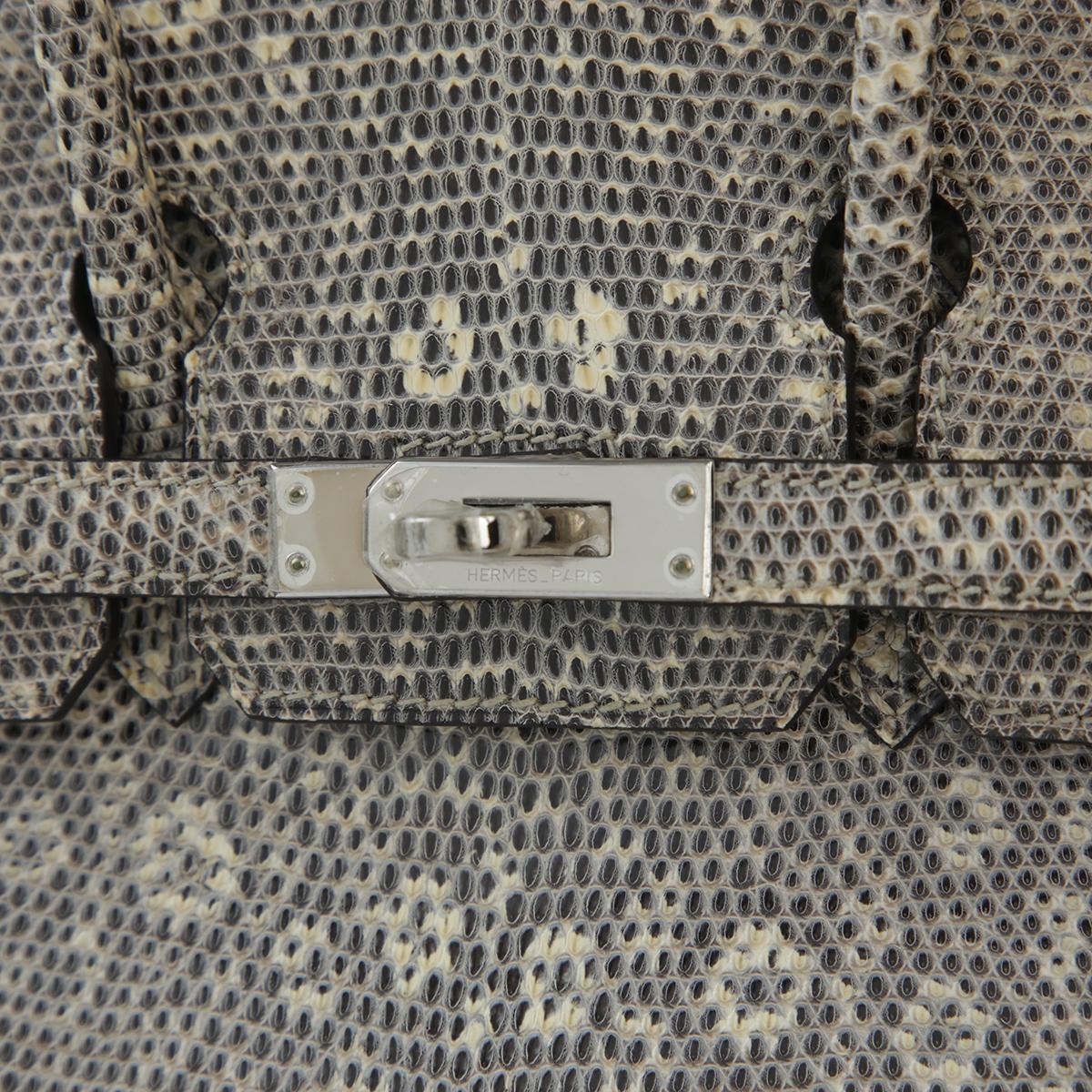 未使用保存品 HERMÈS 爱马仕 Birkin 25 1B 原色蜥蜴 Ombre 蜥蜴皮 银扣 □O刻 2011年 - 12