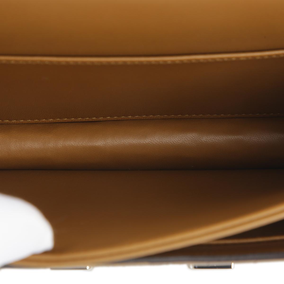 [未使用保存品] HERMÈS 愛馬仕 霧面 短吻鱷 Constance Mini 康康 2H Kraft 大地色 銀扣 - 10
