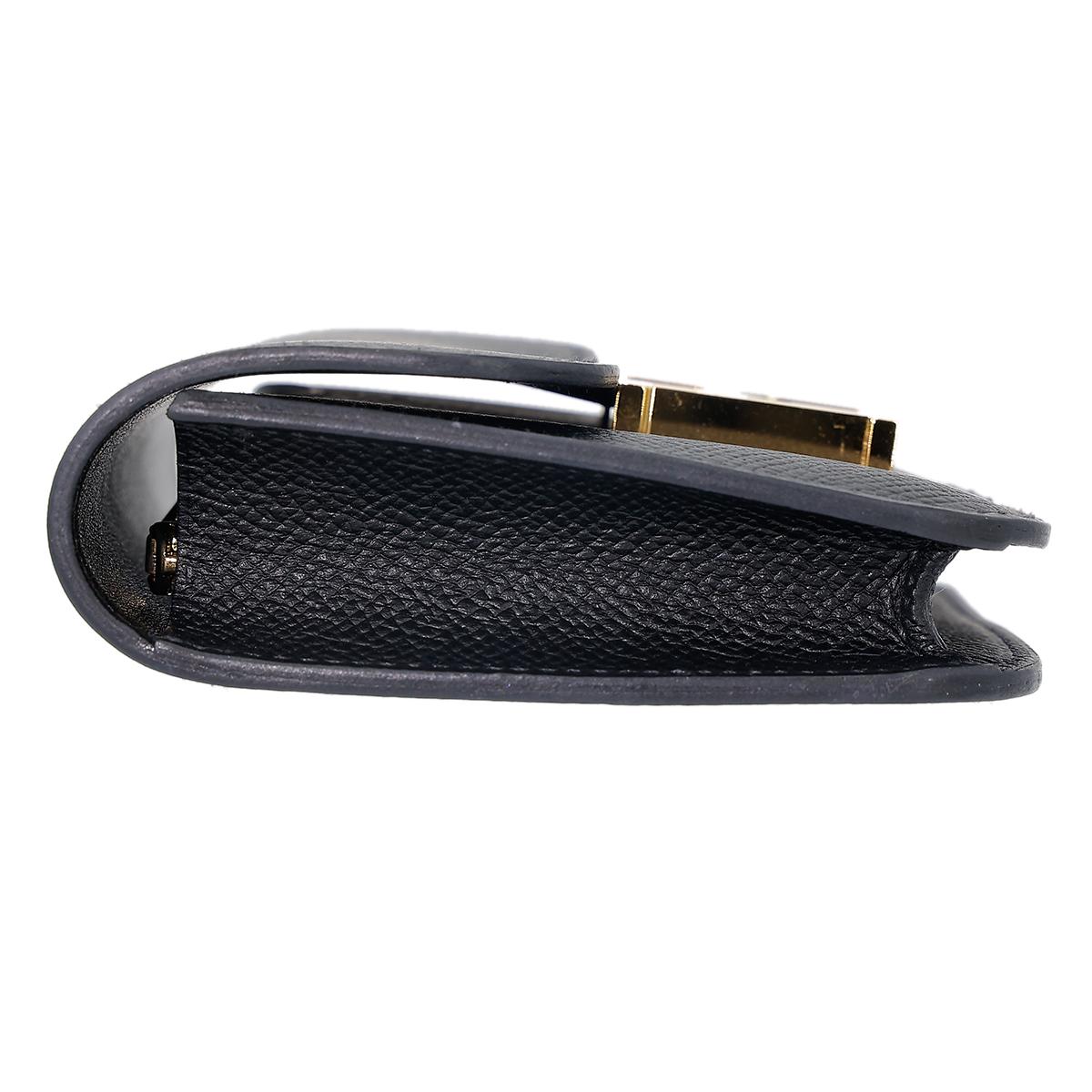 [中古] HERMÈS 爱马仕 Constance Slim 康康 钱包 89 Noir 黑色 Epsom皮 金扣 - 5