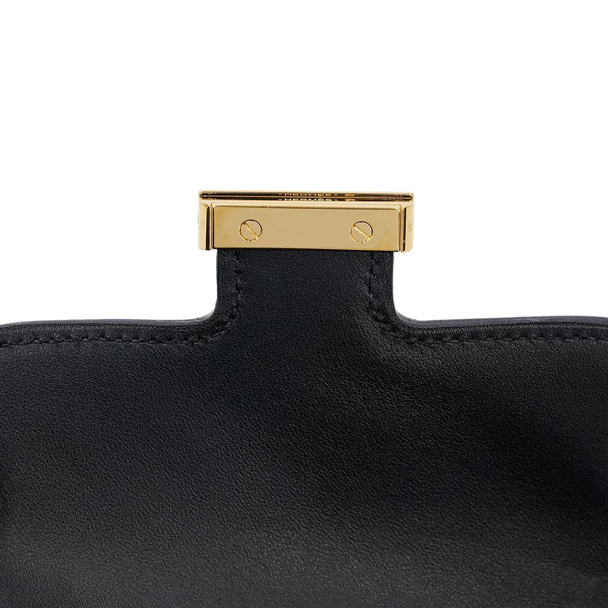[中古] HERMÈS 爱马仕 Constance Slim 康康 钱包 89 Noir 黑色 Epsom皮 金扣 - 12