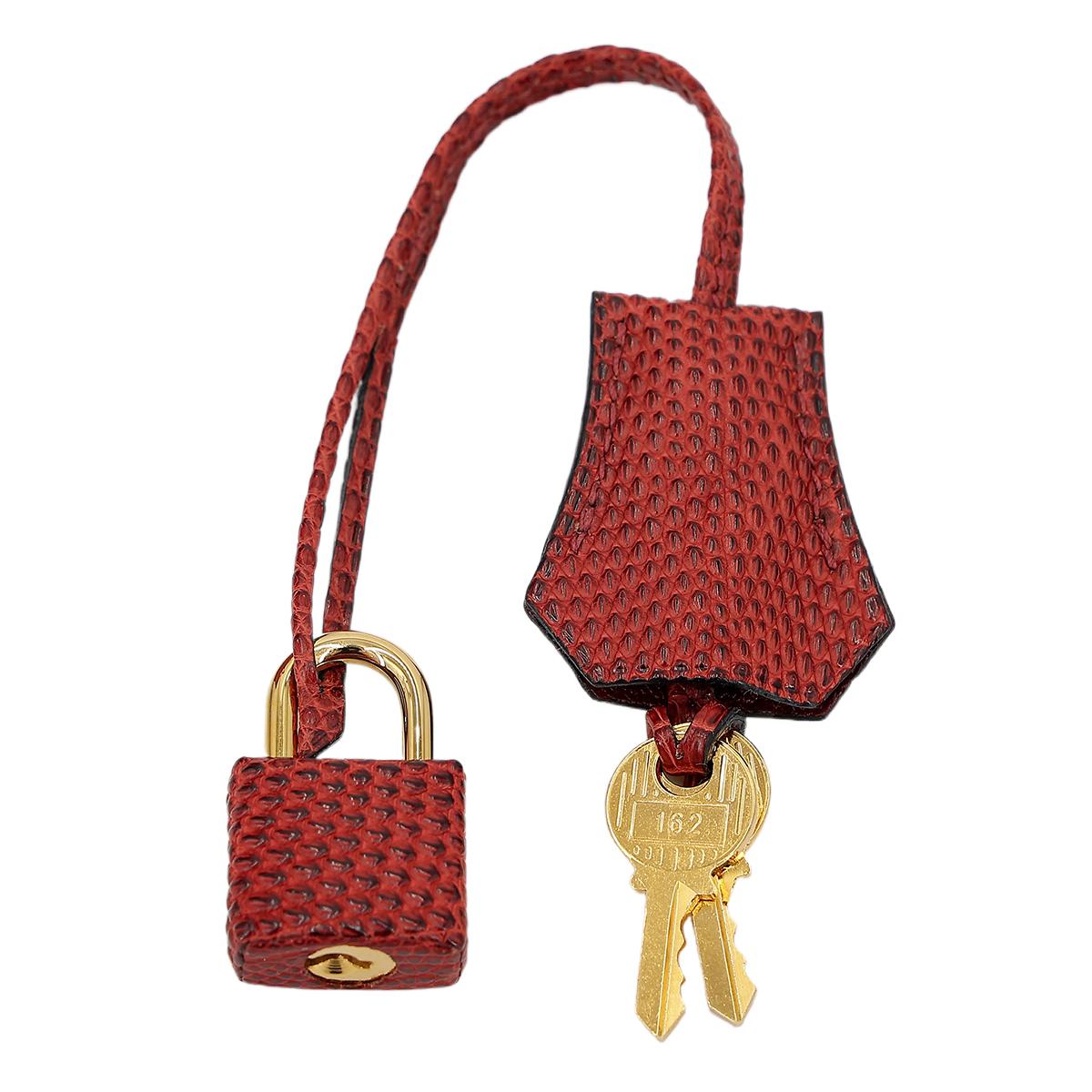 HERMÈS Lizard Birkin 25 handbag in Rouge H with Gold hardware - 19