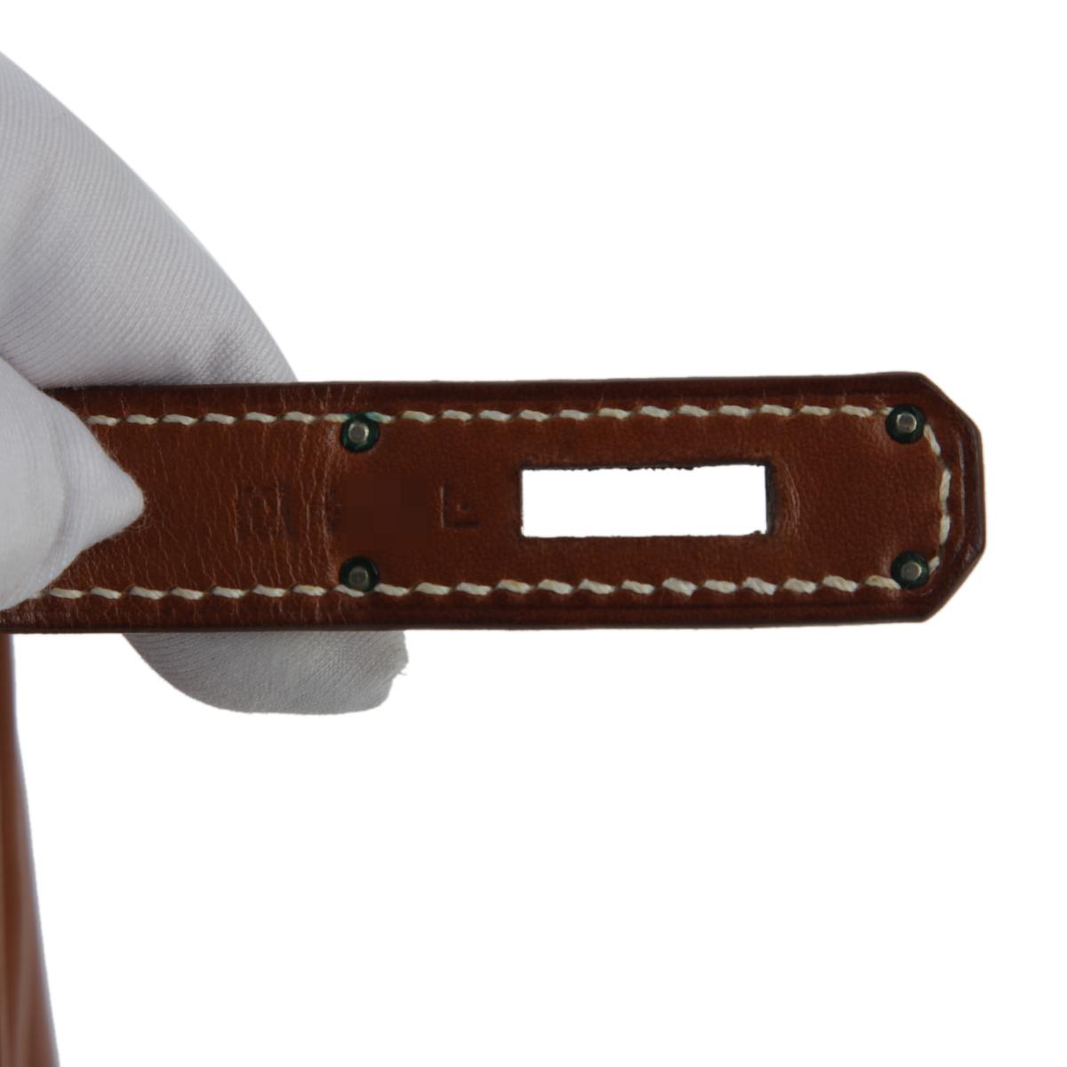 Very Good ( Rank A) HERMÈS Limited Edition Kelly 28 Fauve (34) Barenia Toile H canvas Palladium hardware Square O (2011) - 14