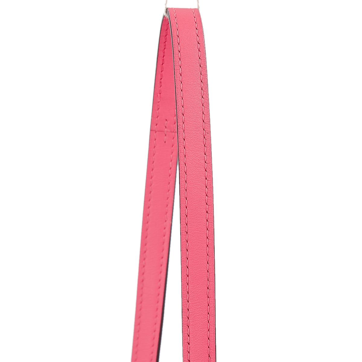 HERMÈS Halzan Mini shoulder bag in Rose Azalee Swift leather with Palladium hardware - 6