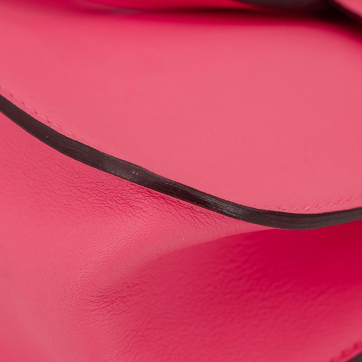 HERMÈS Halzan Mini shoulder bag in Rose Azalee Swift leather with Palladium hardware - 12