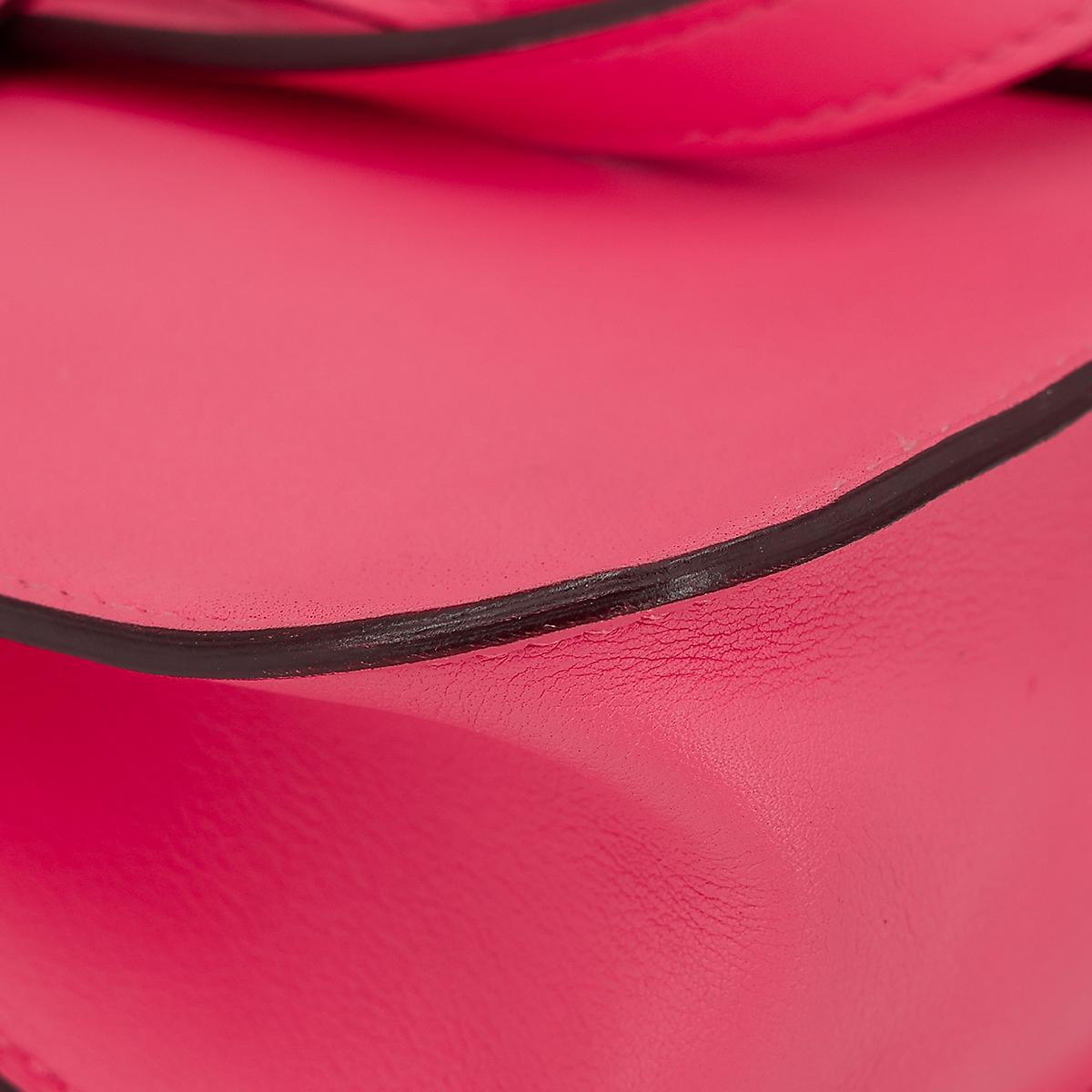 HERMÈS Halzan Mini shoulder bag in Rose Azalee Swift leather with Palladium hardware - 13
