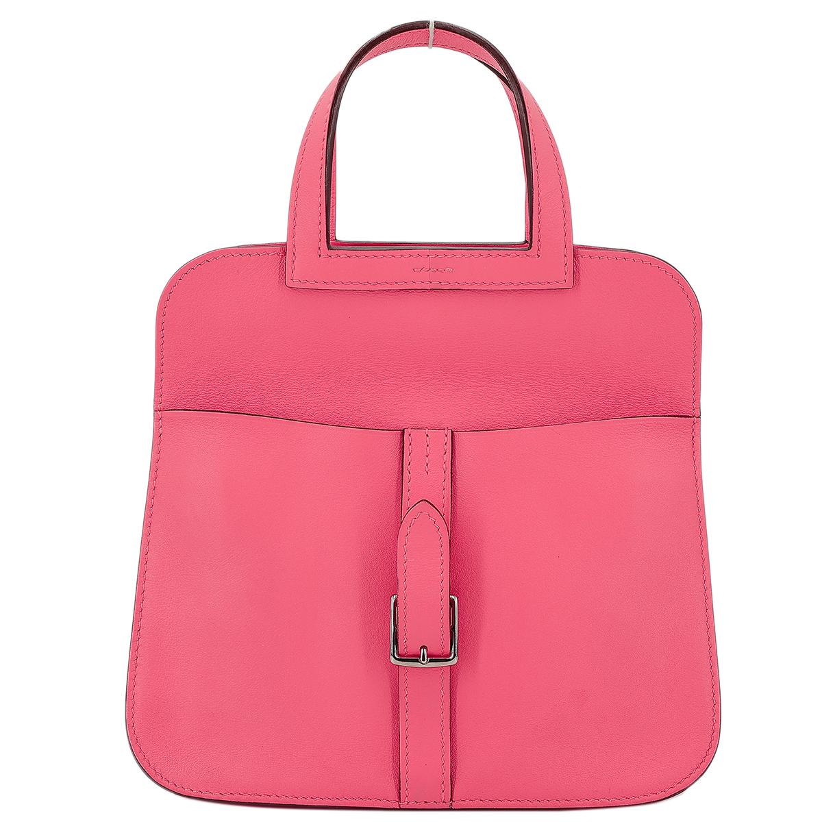 HERMÈS Halzan Mini shoulder bag in Rose Azalee Swift leather with Palladium hardware - 9