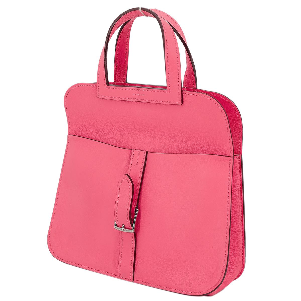 HERMÈS Halzan Mini shoulder bag in Rose Azalee Swift leather with Palladium hardware - 7