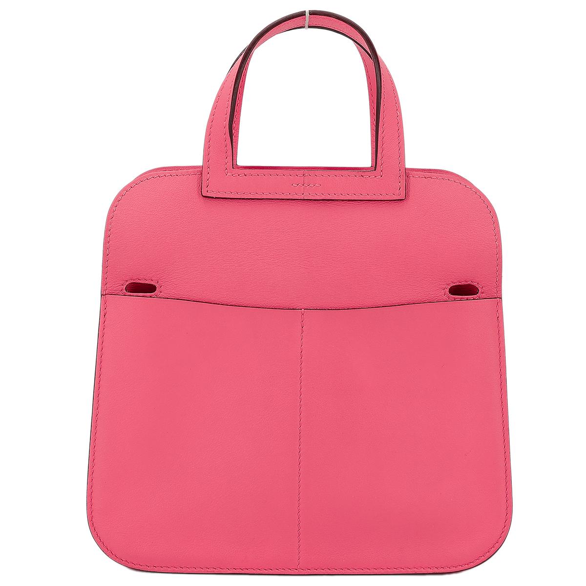 HERMÈS Halzan Mini shoulder bag in Rose Azalee Swift leather with Palladium hardware - 8