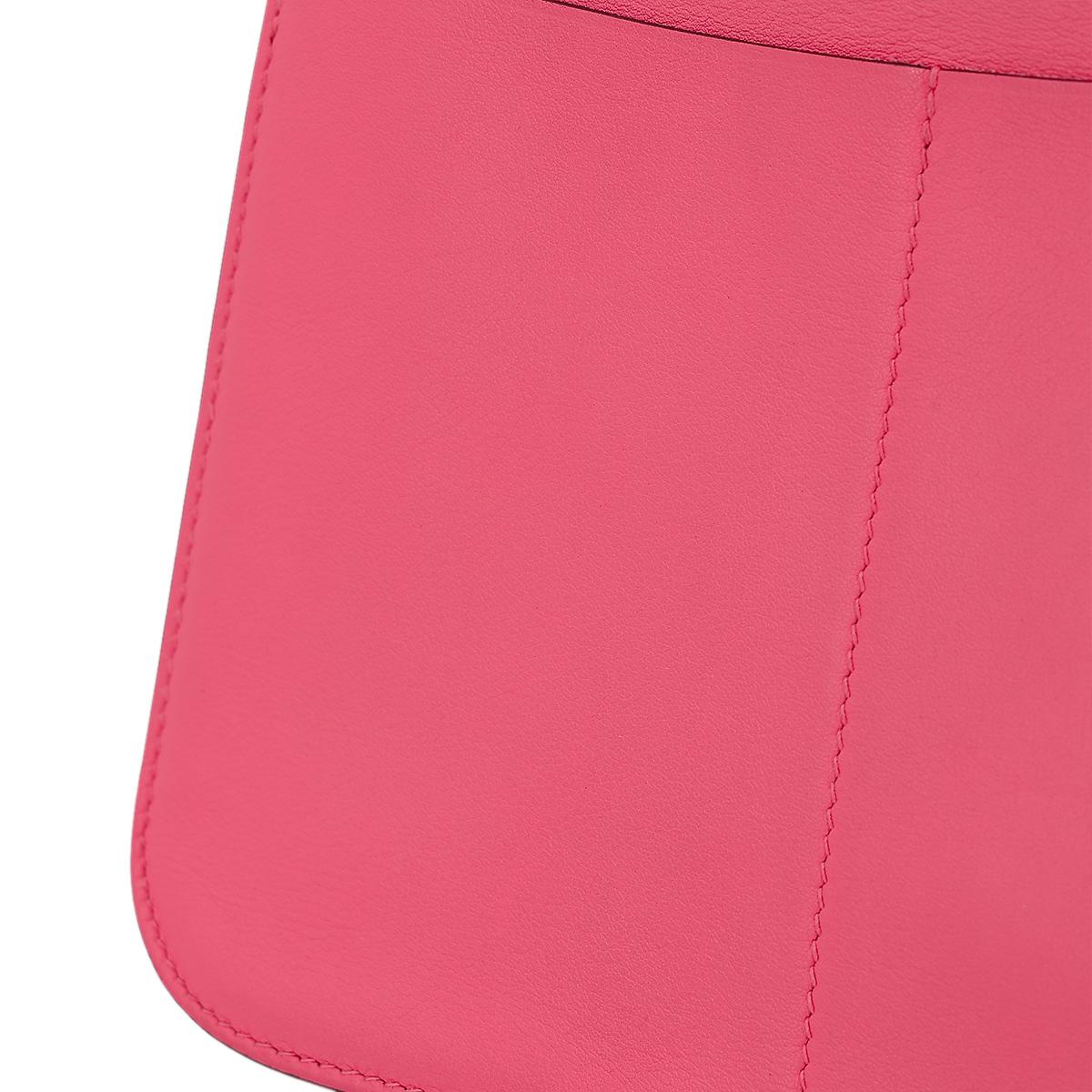 HERMÈS Halzan Mini shoulder bag in Rose Azalee Swift leather with Palladium hardware - 16