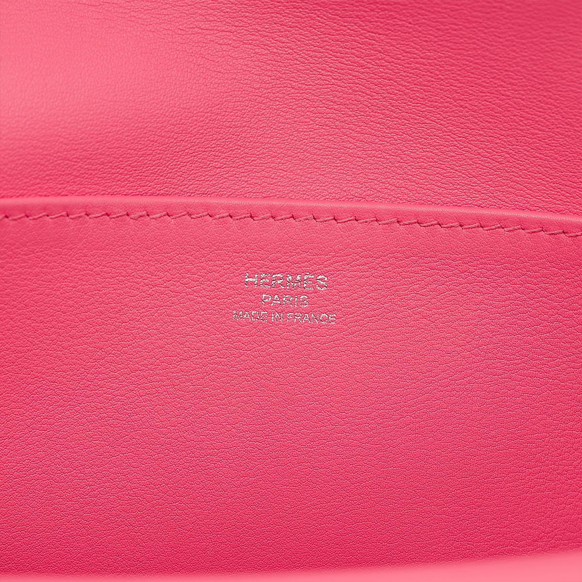 HERMÈS Halzan Mini shoulder bag in Rose Azalee Swift leather with Palladium hardware - 20