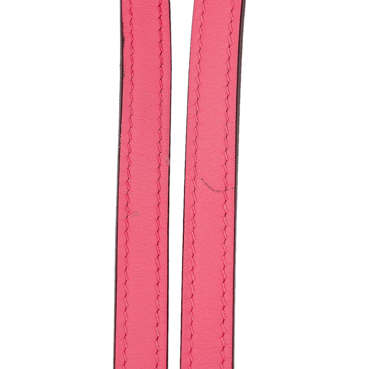 HERMÈS Halzan Mini shoulder bag in Rose Azalee Swift leather with Palladium hardware - 26