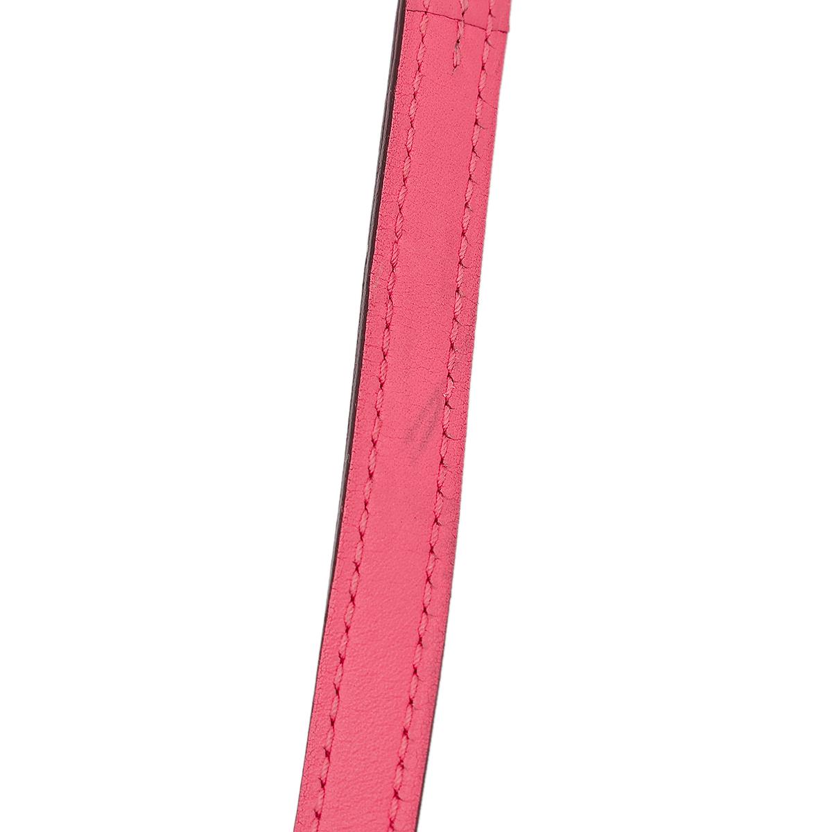 HERMÈS Halzan Mini shoulder bag in Rose Azalee Swift leather with Palladium hardware - 27