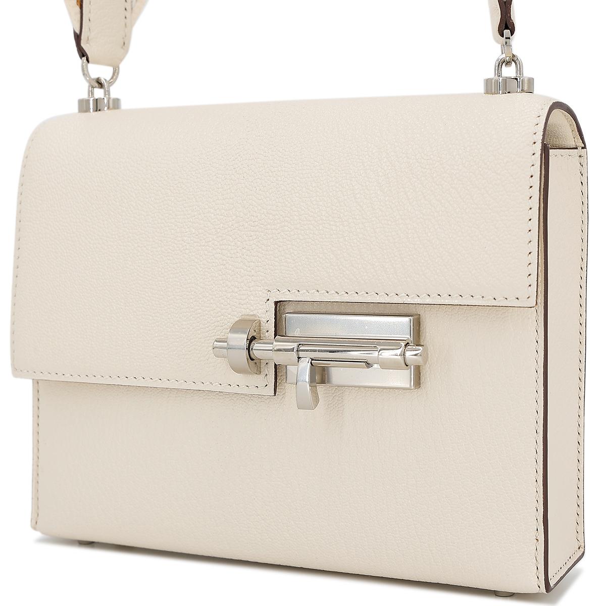 HERMÈS Verrou Mini shoulder bag in Nata Chevre leather with Palladium hardware - 2