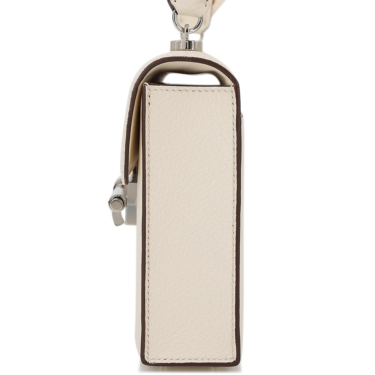 HERMÈS Verrou Mini shoulder bag in Nata Chevre leather with Palladium hardware - 4