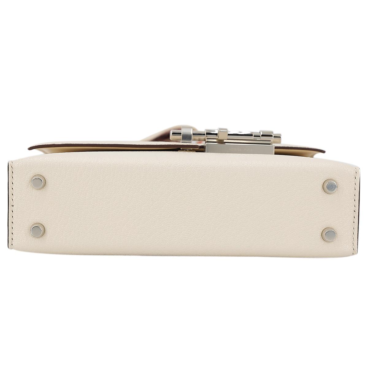 HERMÈS Verrou Mini shoulder bag in Nata Chevre leather with Palladium hardware - 8