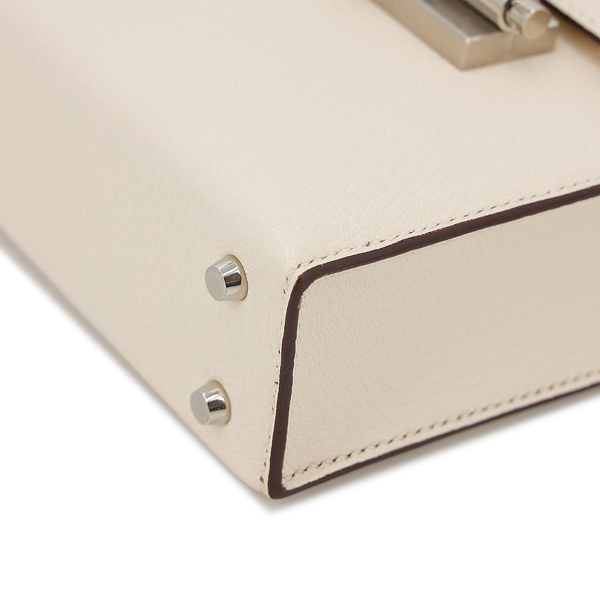 HERMÈS Verrou Mini shoulder bag in Nata Chevre leather with Palladium hardware - 10