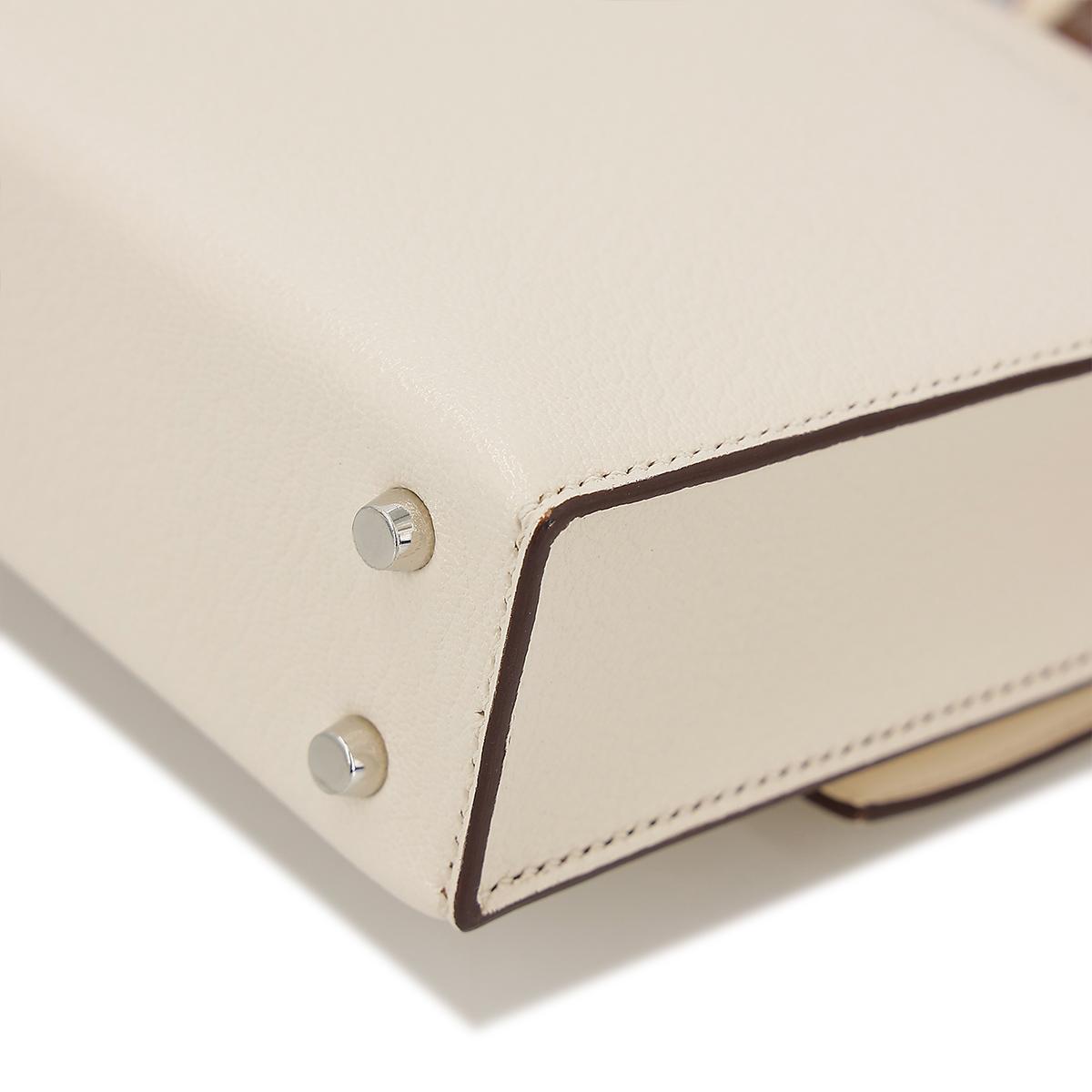 HERMÈS Verrou Mini shoulder bag in Nata Chevre leather with Palladium hardware - 12